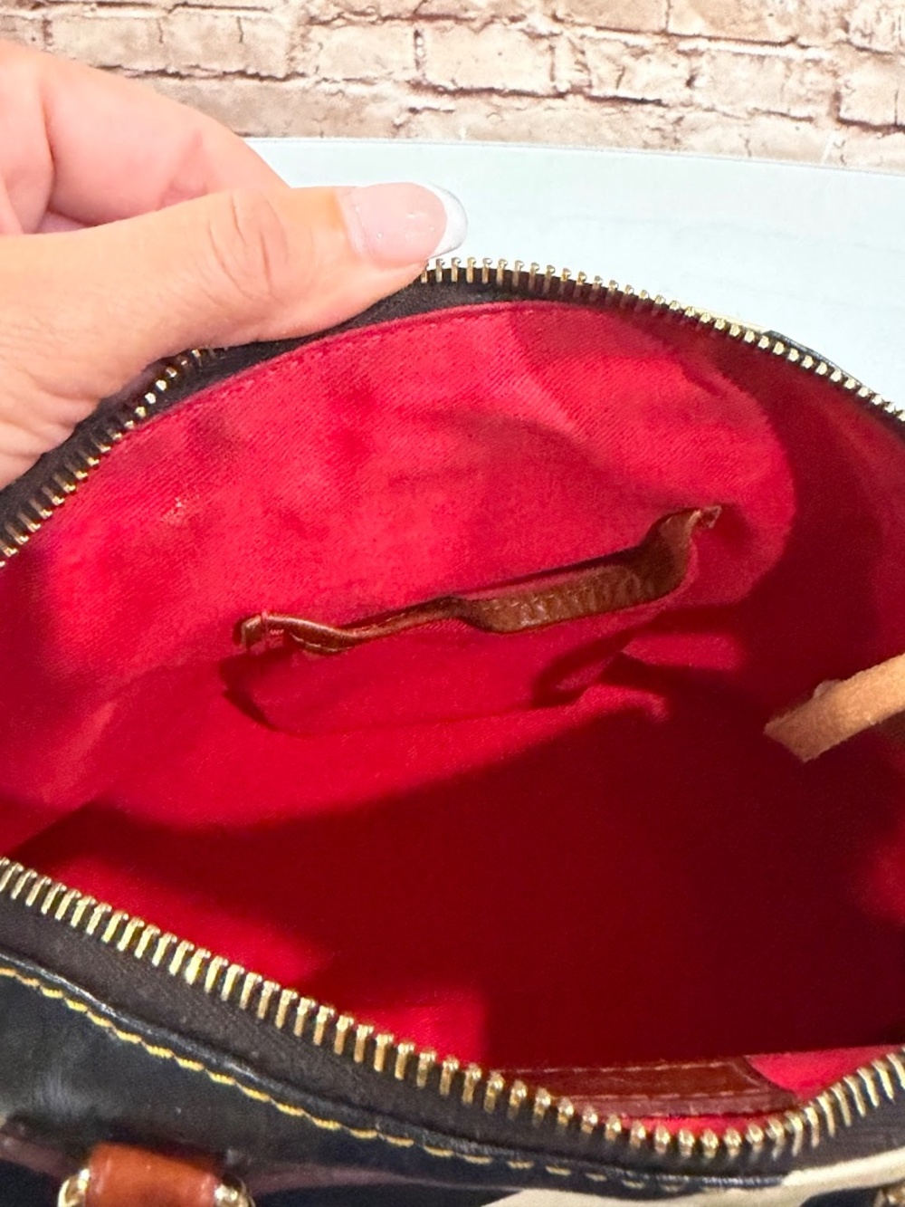 Vintage Dooney & Bourke Florentine Vacchetta Leather Zebra Mini Satchel Bag - Picture 10 of 13